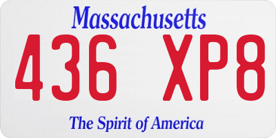 MA license plate 436XP8