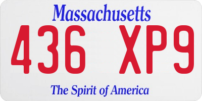 MA license plate 436XP9