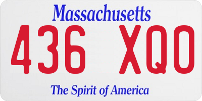 MA license plate 436XQ0