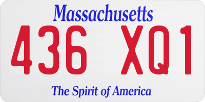 MA license plate 436XQ1