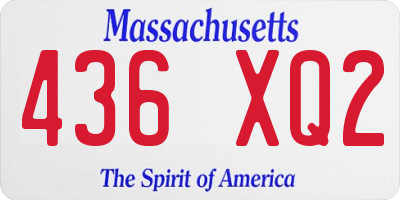 MA license plate 436XQ2