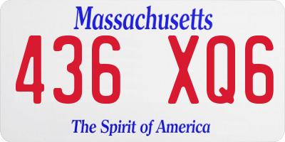 MA license plate 436XQ6