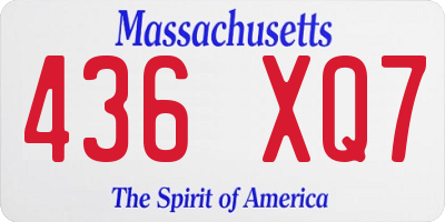MA license plate 436XQ7