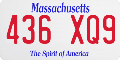 MA license plate 436XQ9