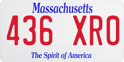 MA license plate 436XR0