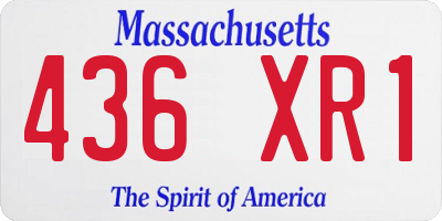 MA license plate 436XR1