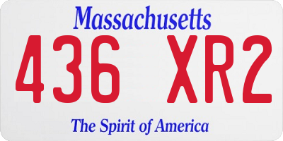 MA license plate 436XR2