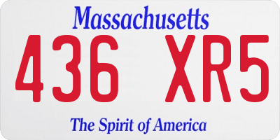 MA license plate 436XR5