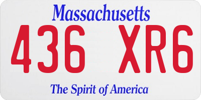 MA license plate 436XR6