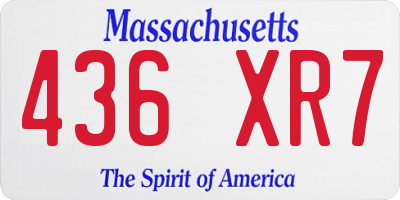 MA license plate 436XR7