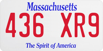 MA license plate 436XR9
