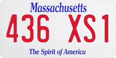 MA license plate 436XS1