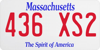 MA license plate 436XS2