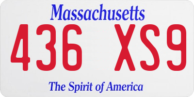 MA license plate 436XS9