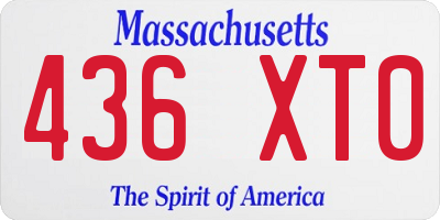 MA license plate 436XT0
