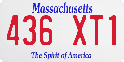 MA license plate 436XT1