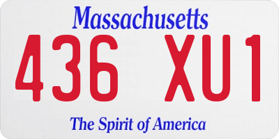 MA license plate 436XU1