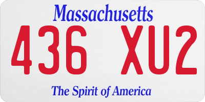 MA license plate 436XU2