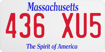 MA license plate 436XU5