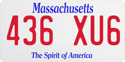 MA license plate 436XU6