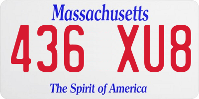 MA license plate 436XU8