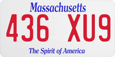 MA license plate 436XU9