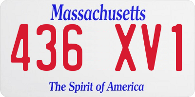 MA license plate 436XV1