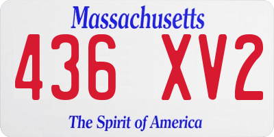 MA license plate 436XV2