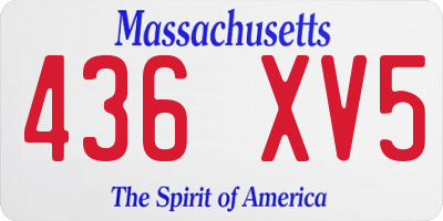MA license plate 436XV5