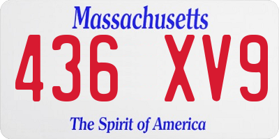MA license plate 436XV9