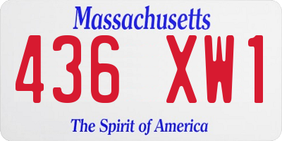 MA license plate 436XW1