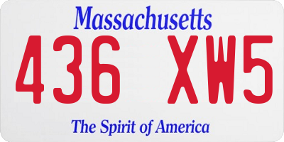 MA license plate 436XW5