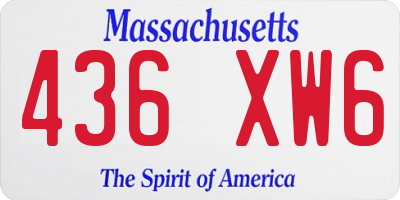 MA license plate 436XW6