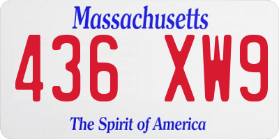 MA license plate 436XW9