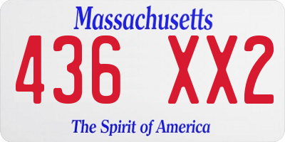 MA license plate 436XX2
