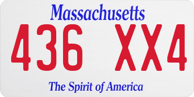 MA license plate 436XX4