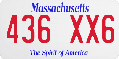 MA license plate 436XX6