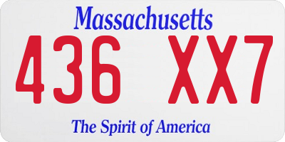 MA license plate 436XX7