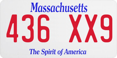 MA license plate 436XX9