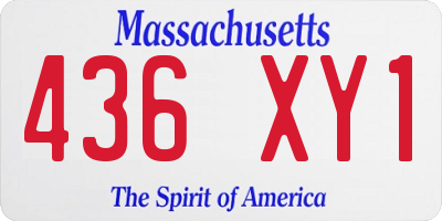 MA license plate 436XY1