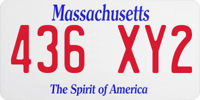 MA license plate 436XY2