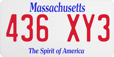 MA license plate 436XY3