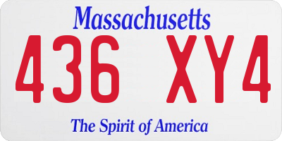 MA license plate 436XY4