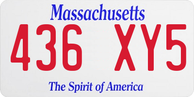 MA license plate 436XY5