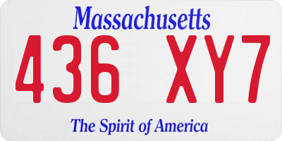 MA license plate 436XY7