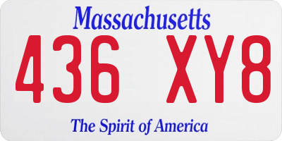 MA license plate 436XY8