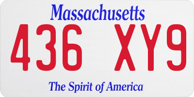 MA license plate 436XY9