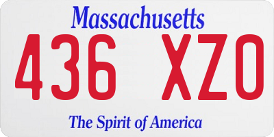 MA license plate 436XZ0