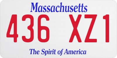 MA license plate 436XZ1