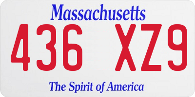 MA license plate 436XZ9